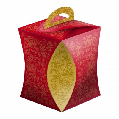 коробка для кулича узор хохломы